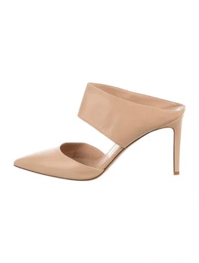 Pre-owned Gianvito Rossi Leather Mules In Neutrals