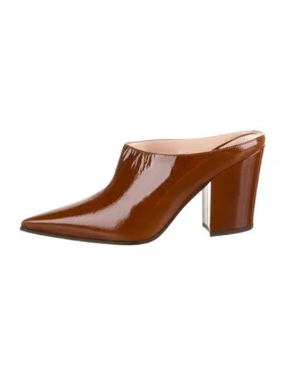 Pre-owned Gianvito Rossi Leather Mules W/ Tags In Brown
