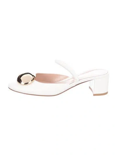 Pre-owned Gianvito Rossi Leather Mules In White