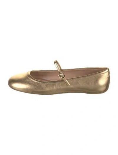 Pre-owned Gianvito Rossi Leather Oxfords W/ Tags In Gold
