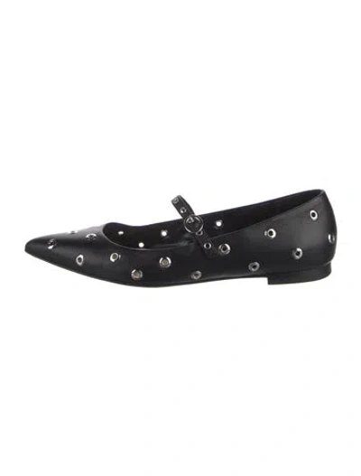 Pre-owned Gianvito Rossi Leather Patterned Mary Jane Flats In Black