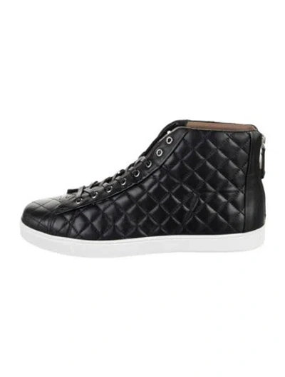 Pre-owned Gianvito Rossi Leather Patterned Sneakers In Black