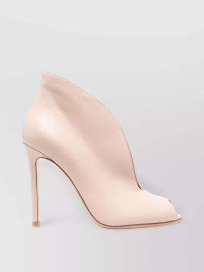 GIANVITO ROSSI LEATHER PEEP TOE STILETTO PUMPS