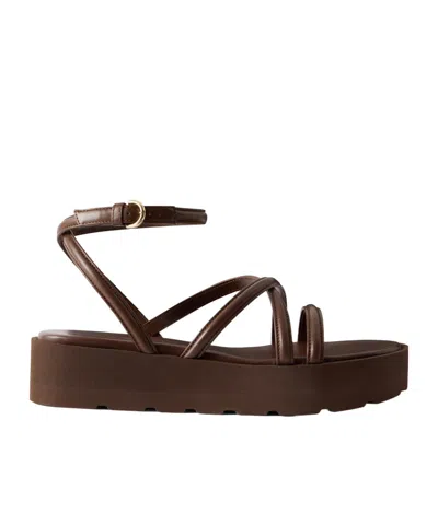 Gianvito Rossi Leather Platform Sandals In Brown