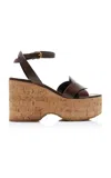 Gianvito Rossi Leather Platform Sandals In Brown