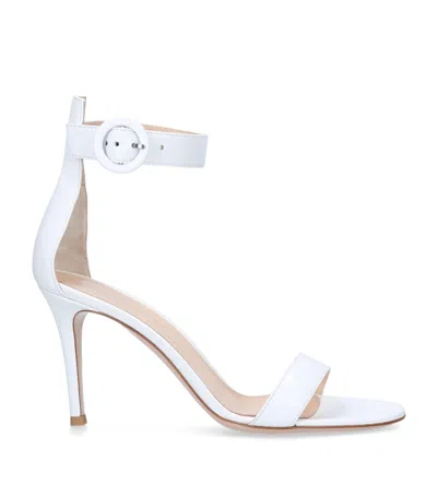 Gianvito Rossi Leather Portofino Sandals 85 In White