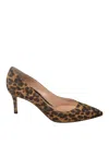Gianvito Rossi Leopard Print Suede Pumps In Brown