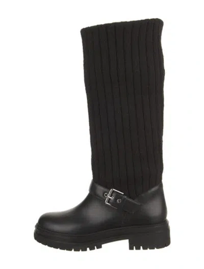 Pre-owned Gianvito Rossi Leather Rain Boots In Black