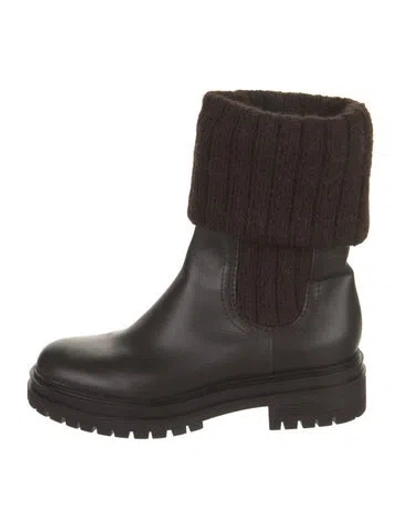 Pre-owned Gianvito Rossi Leather Rain Boots In Black