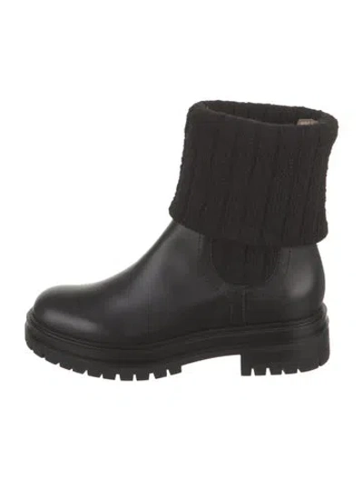 Pre-owned Gianvito Rossi Leather Rain Boots W/ Tags In Black