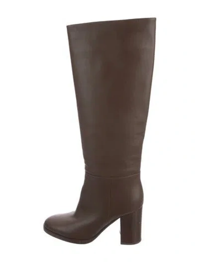 Pre-owned Gianvito Rossi Leather Riding Boots In Brown