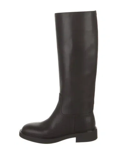 Pre-owned Gianvito Rossi Leather Riding Boots W/ Tags In Brown