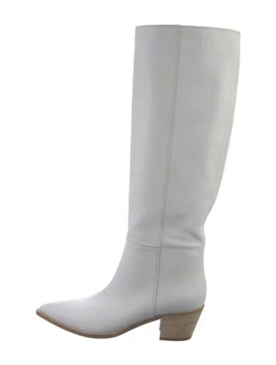 Pre-owned Gianvito Rossi Leather Riding Boots In White