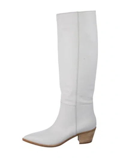 Pre-owned Gianvito Rossi Leather Riding Boots In White