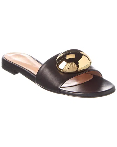 Gianvito Rossi Leather Sandal In Black