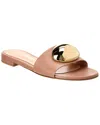 Gianvito Rossi Embellished Leather Slides In Brown