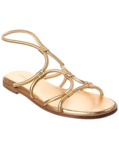 Gianvito Rossi Leather Sandal In Gold