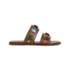 Gianvito Rossi Elegant Slide Sandals With Natural Stone Embellishments