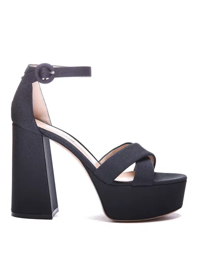 Gianvito Rossi Leather Sandals In Black