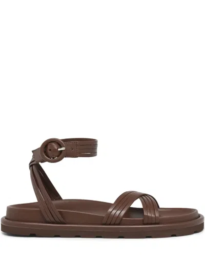 Gianvito Rossi Leather Sandals In Brown