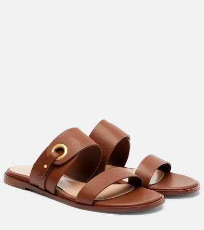 Gianvito Rossi Leather Sandals In Brown
