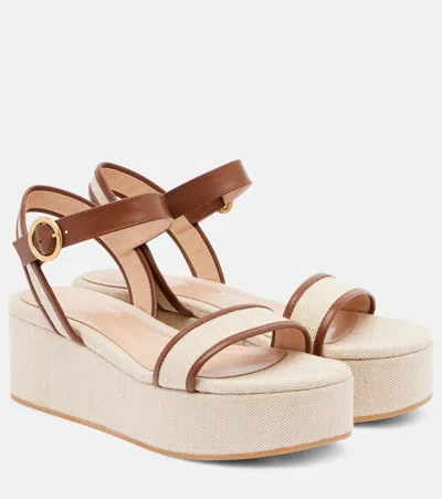 Gianvito Rossi Leather Sandals In Neutral
