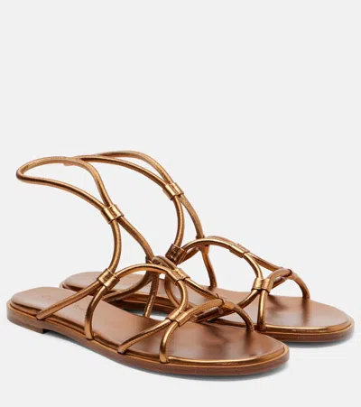 Gianvito Rossi Leather Sandals In Brown