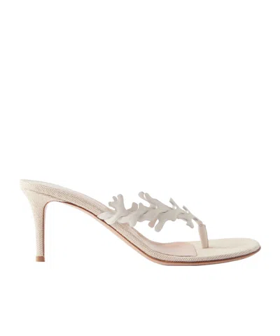 Gianvito Rossi Leather Sandals In White