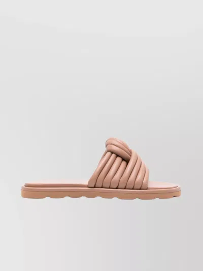 Gianvito Rossi Women Leather Flat Sandals In Animal Print