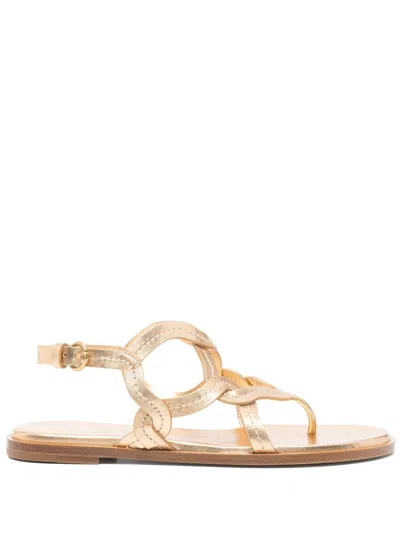 Gianvito Rossi Leather Sandals In Gold