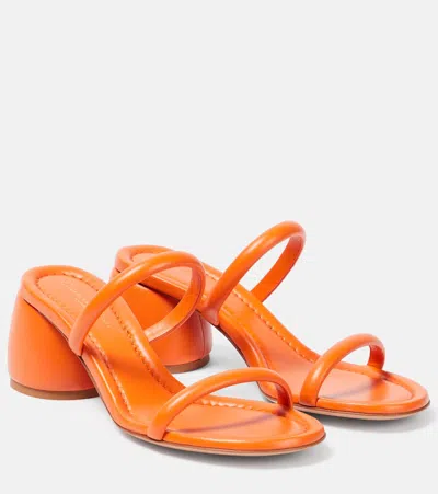 Gianvito Rossi Leather Sandals In Mango