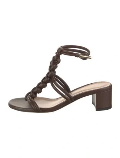 Pre-owned Gianvito Rossi Leather Sandals W/ Tags In Brown