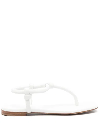 Gianvito Rossi Leather Sandals In White