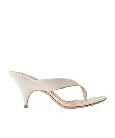 Gianvito Rossi Leather Sandals In White