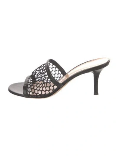 Pre-owned Gianvito Rossi Leather Slides In Black