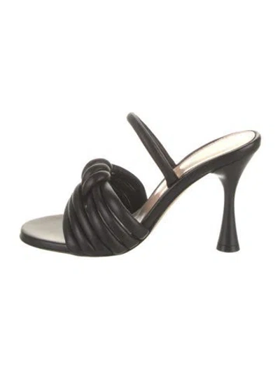 Pre-owned Gianvito Rossi Leather Slides In Black