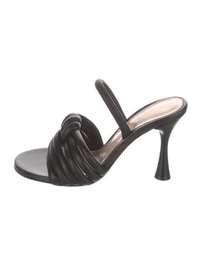 Pre-owned Gianvito Rossi Leather Slides In Black
