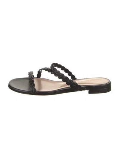 Pre-owned Gianvito Rossi Leather Slides In Black