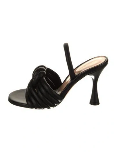 Pre-owned Gianvito Rossi Leather Slides In Black