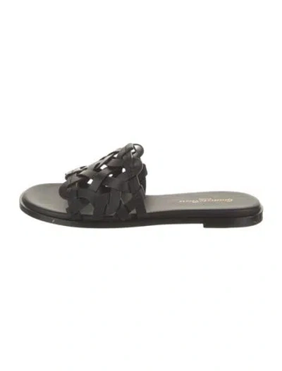 Pre-owned Gianvito Rossi Leather Slides In Black