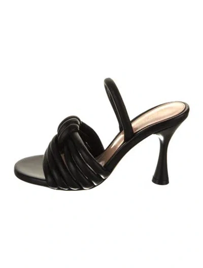 Pre-owned Gianvito Rossi Leather Slides In Black