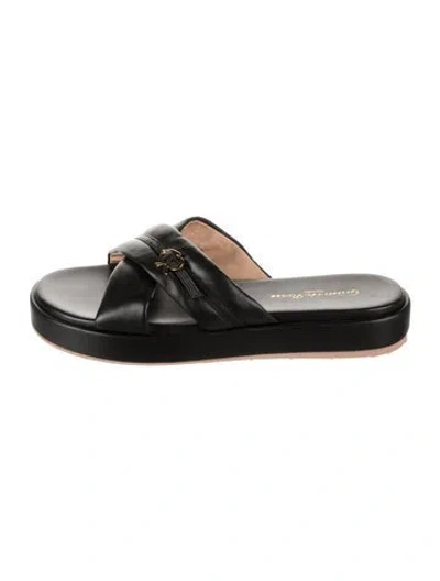 Pre-owned Gianvito Rossi Leather Slides In Black