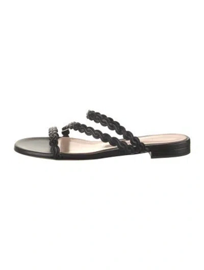 Pre-owned Gianvito Rossi Leather Slides In Black