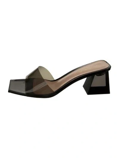 Pre-owned Gianvito Rossi Leather Slides In Black