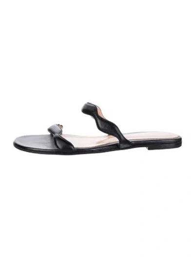 Pre-owned Gianvito Rossi Leather Slides In Black