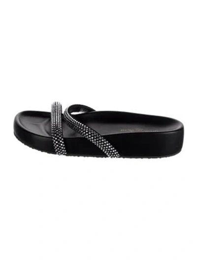 Pre-owned Gianvito Rossi Leather Slides In Black
