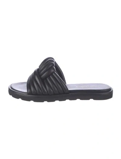 Pre-owned Gianvito Rossi Leather Slides In Black