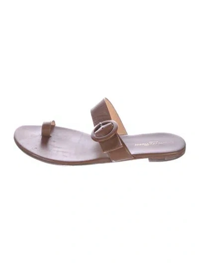 Pre-owned Gianvito Rossi Leather Slides In Brown