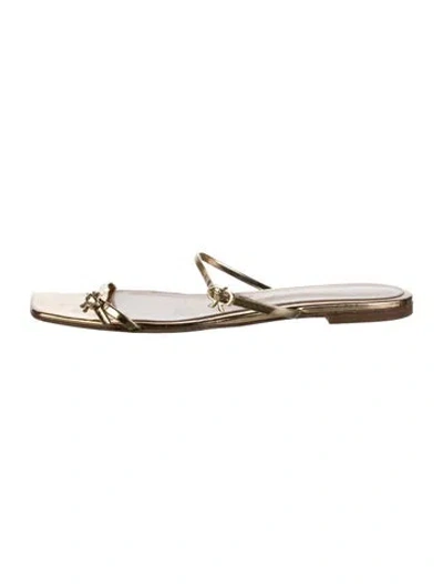 Pre-owned Gianvito Rossi Leather Slides In Gold