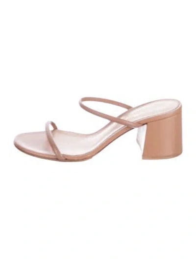 Pre-owned Gianvito Rossi Leather Slides In Neutral